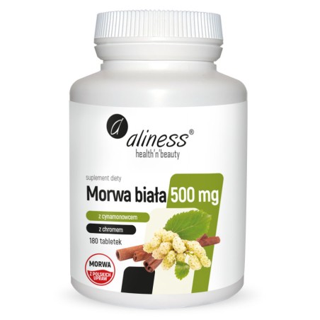 MORWA BIAŁA CYNAMON CHROM 500 mg 180 tab ALINESS