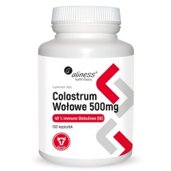 Colostrum Wołowe IG 40% 500 mg x 100 caps. Aliness