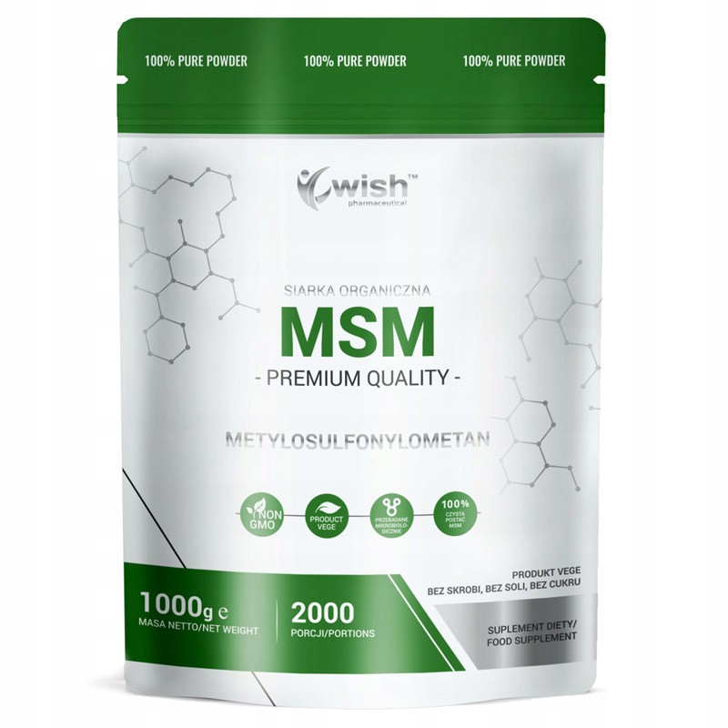 MSM Siarka Organiczna w Proszku 1kg 500 mg Wish
