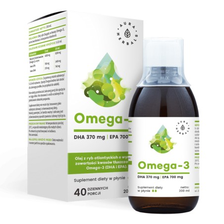 OMEGA-3 DHA EPA OLEJ RYBI 200ml Aura Herbals