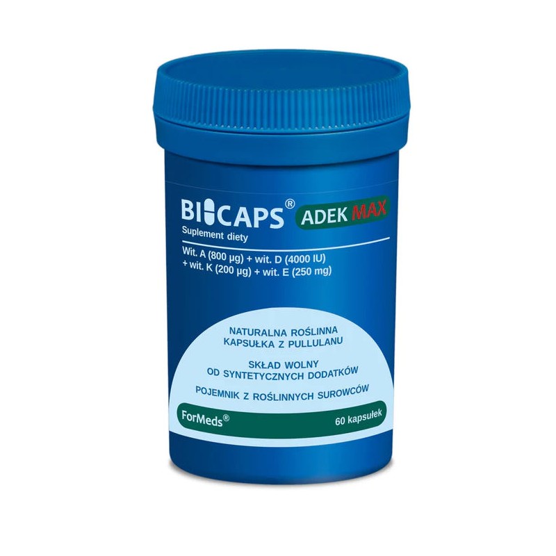 BICAPS ADEK MAX Witamina A D3 4000 E K2 ForMeds