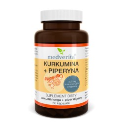 Kurkumina + Piperyna 60 kapsułek Medverita