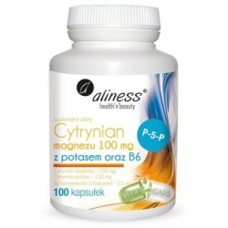 Suplement diety Aliness cytrynian magnezu 100 mg z potasem i B6 100 kapsułek