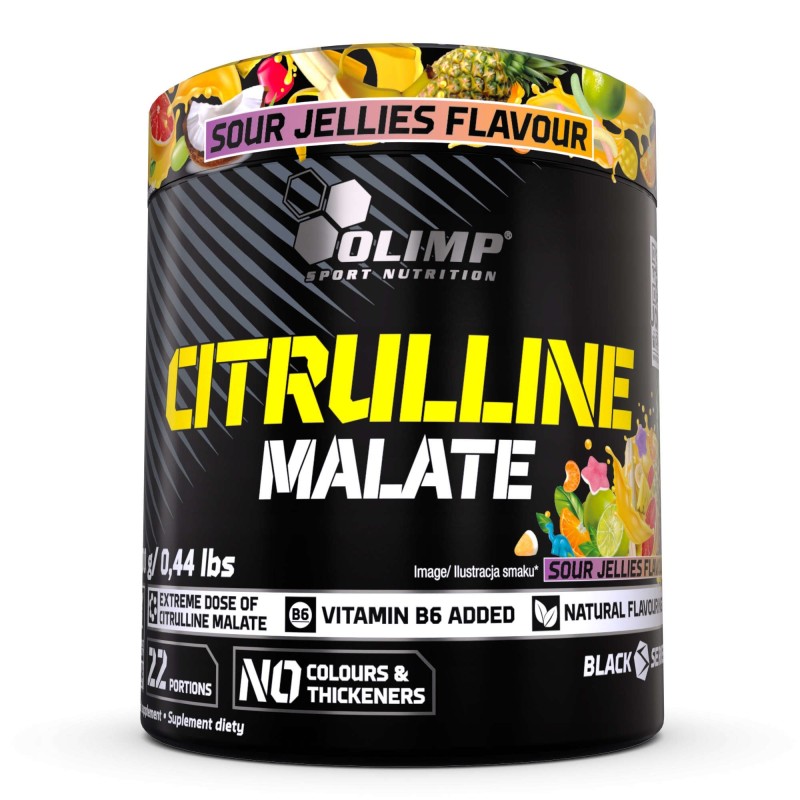 OLIMP CITRULLINE MALATE 200g JABŁCZAN CYTRULINY POMPA SIŁA MOC KWAŚNE ŻELKI