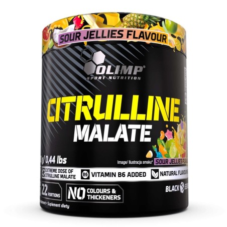 OLIMP CITRULLINE MALATE 200g JABŁCZAN CYTRULINY POMPA SIŁA MOC KWAŚNE ŻELKI