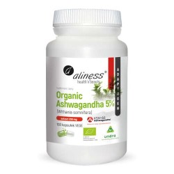 Organic Ashwagandha 5% 100 kapsułek Aliness