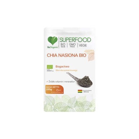 Nasiona Chia 200g SUPERFOOD ODCHUDZANIE BeOrganic