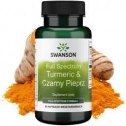 SWANSON Full Spectrum Turmeric & Czarny pieprz 60 kaps