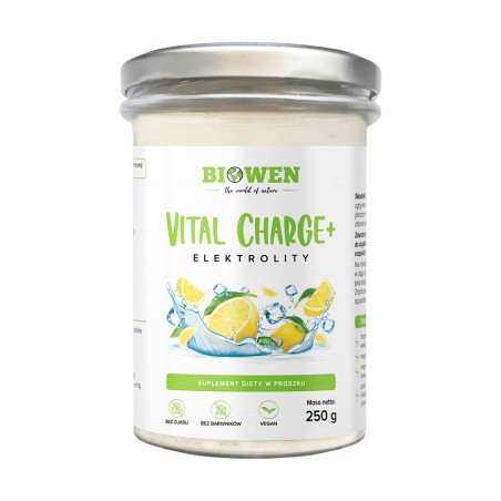 Biowen  Elektrolity Vital Charge+ cytrynowe – 250 g Hempking