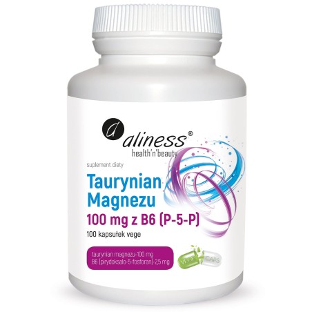 ALINESS Taurynian Magnezu 100 mg z B6 (P-5-P) x 100 vege caps