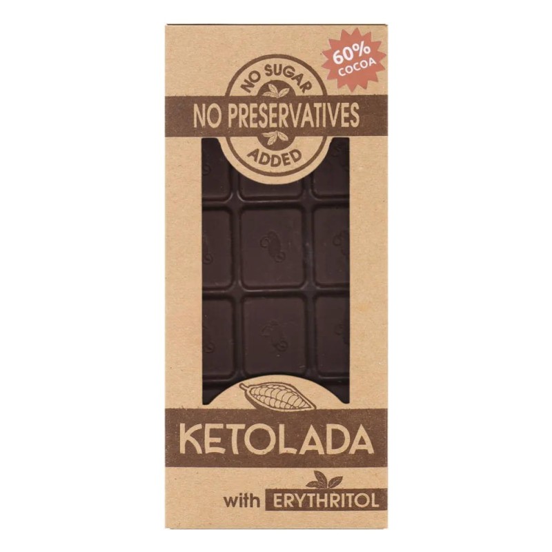 Czekolada z Erytrytolem 100g – KETOLADA