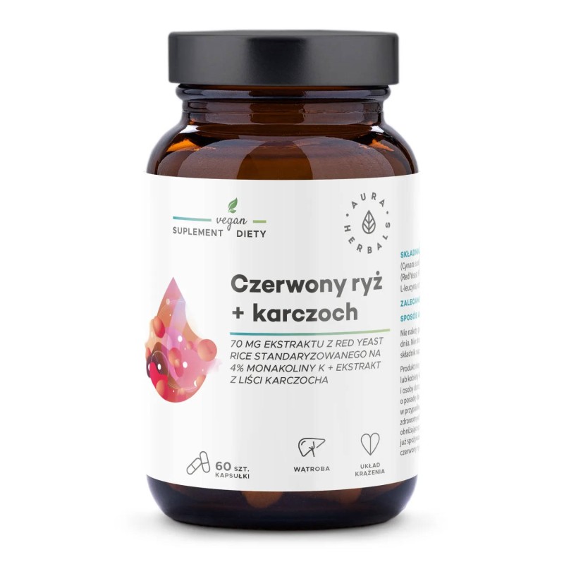 Czerwony ryż karczoch 60 kapsułek Aura Herbals