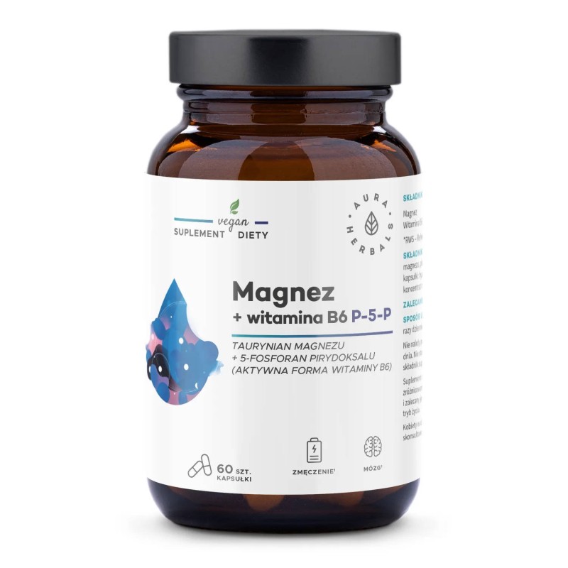 Magnez i Witamina B6 P-5-P kapsułki 60 szt Aura Herbals