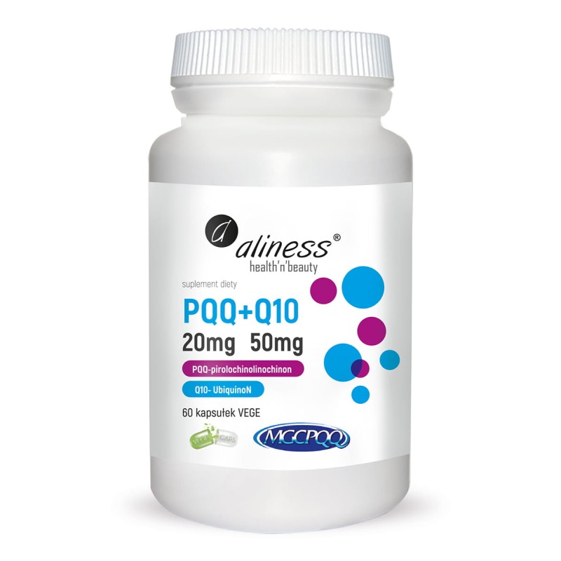 Aliness PQQ MGCPQQ 20 mg + Q10 50 mg  60 Vege caps