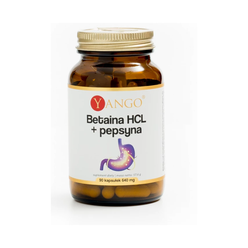 Betaina HCL + pepsyna - 90 kapsułek Yango