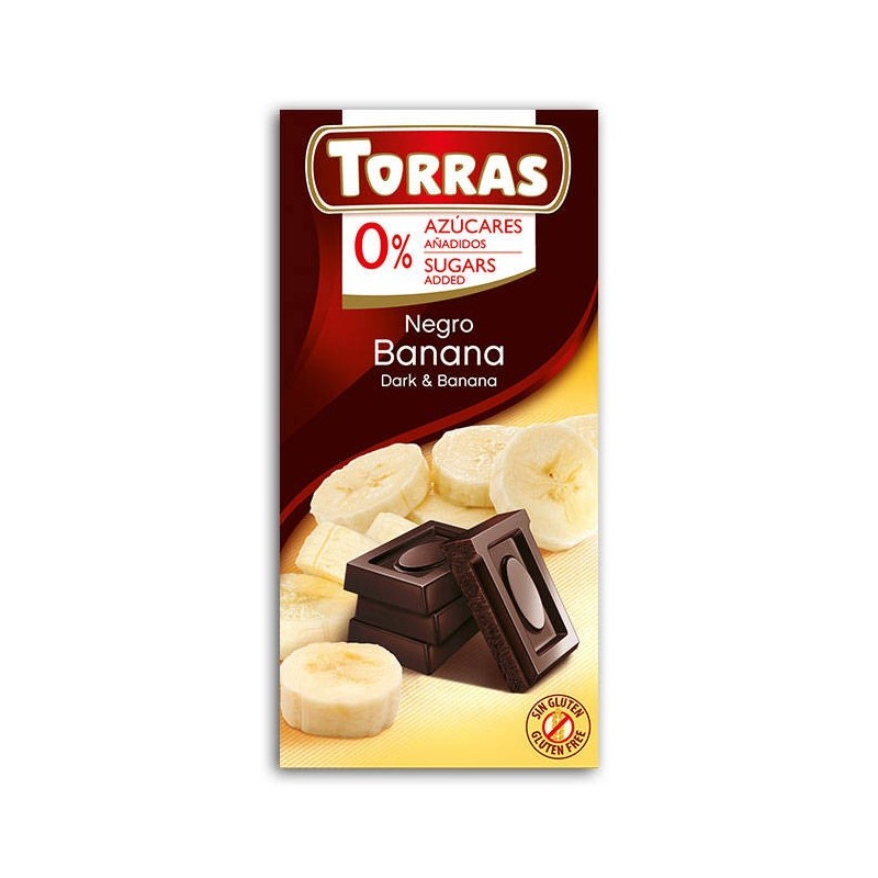 Czekolada gorzka z bananami bez cukru 75 g - Torras