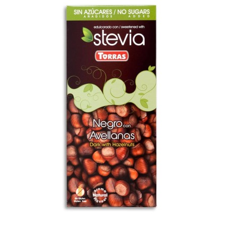 Czekolada gorzka orzechami laskowymi ze stewią 125 g - Torras