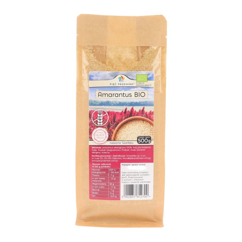 Amarantus BIO nasiona Szarłatu 500 g Pięć Przemian