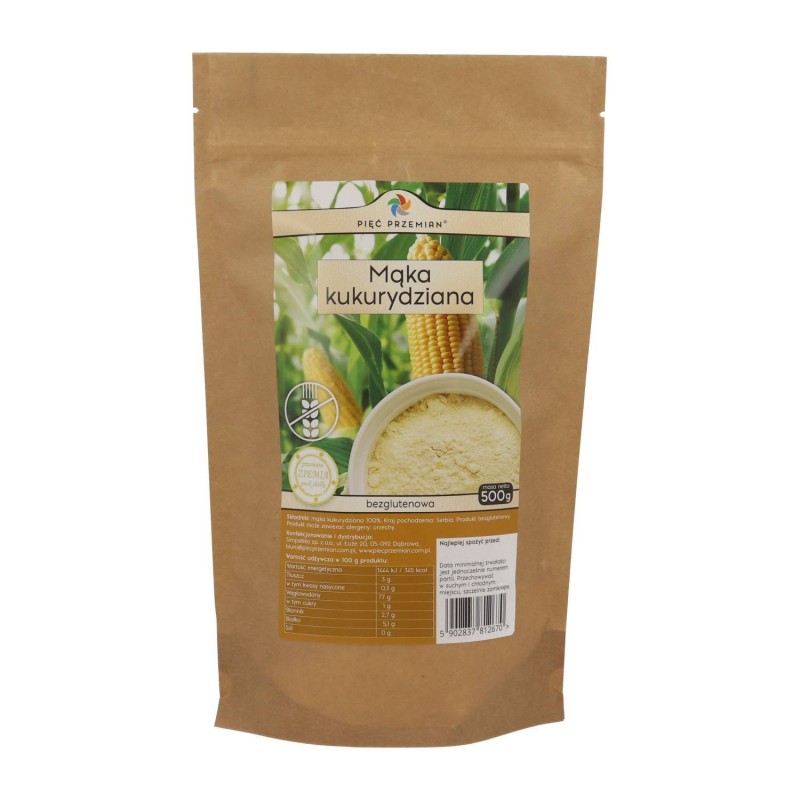 Mąka Kukurydziana Bezglutenowa 500 g Pięć Przemian