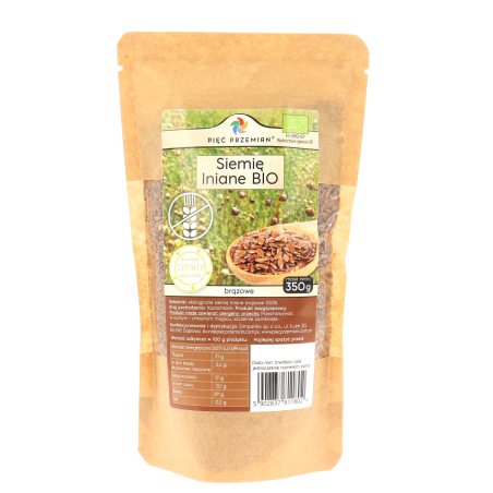 Siemię lniane brązowe BIO 350 g Pięć Przemian