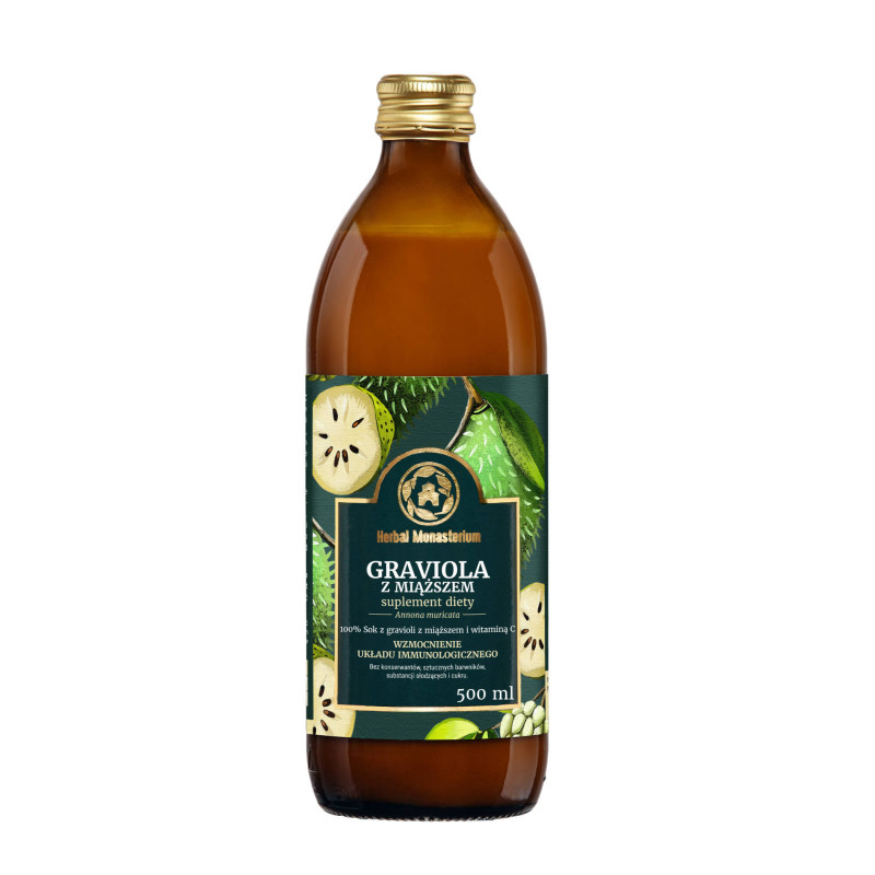 Graviola z miąższem sok 500 ml Herbal Monasterium