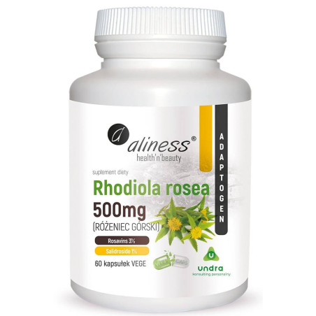 Rhodiola rosea RÓŻENIEC GÓRSKI Adaptogen 60caps Aliness