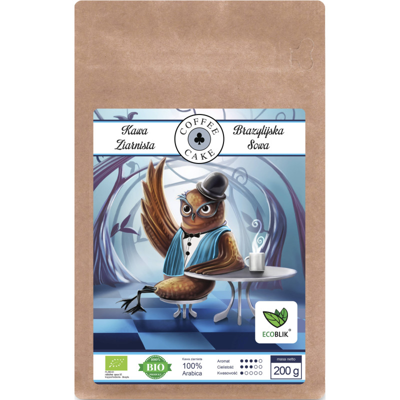 Kawa Brazylijska Sowa Ziarnista EKO 200 g EcoBlik