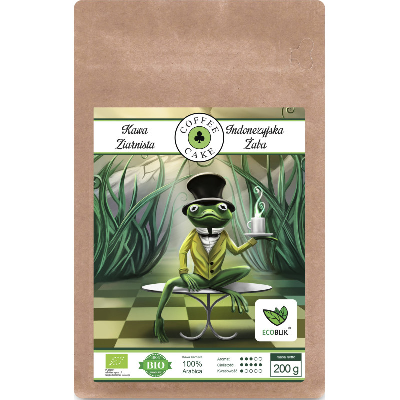 Kawa Indonezyjska Żaba Ziarnista EKO 200 g EcoBlik