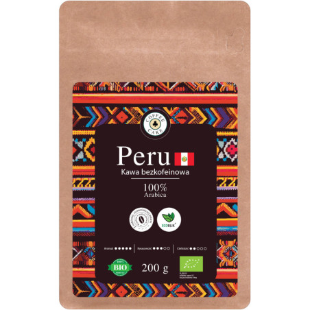 KAWA ZIARNISTA 100% Arabica BEZKOFEINOWA 200g Ecoblik