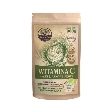 Witamina C z kapusty 900g (Kwas L- Askorbinowy) w proszku Skarby Gai
