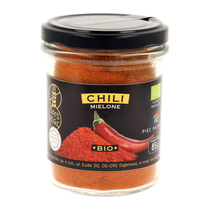 Chili mielone bezglutenowe BIO 85 g - Pięć Przemian