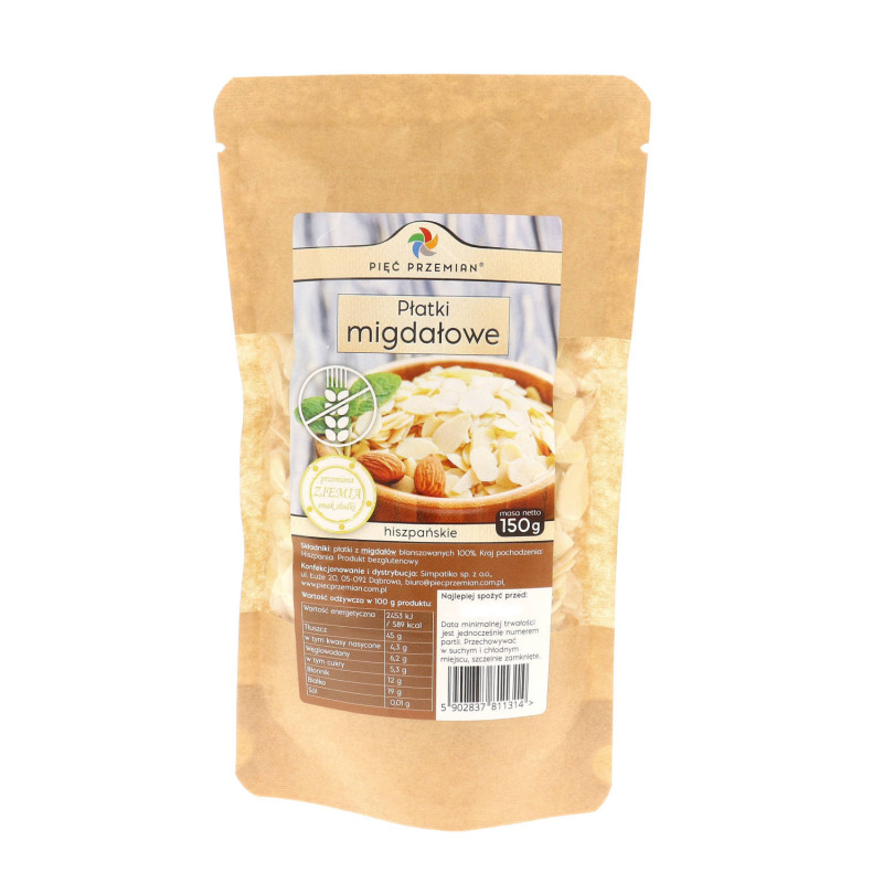 Płatki migdałowe 150 g - Pięć Przemian