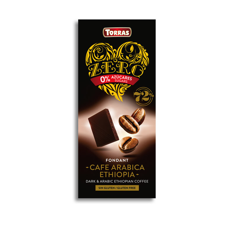 Czekolada gorzka 72% z kawą bez dodatku cukru ZERO 100 g Torras