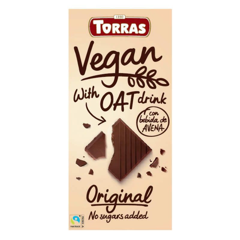 Czekolada wegańska z ekstraktem owsianym bez dodatku cukru 100 g Torras