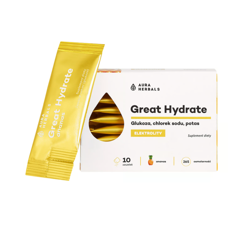 Great Hydrate -elektrolity ananas saszetki 10 szt. Aura Herbals