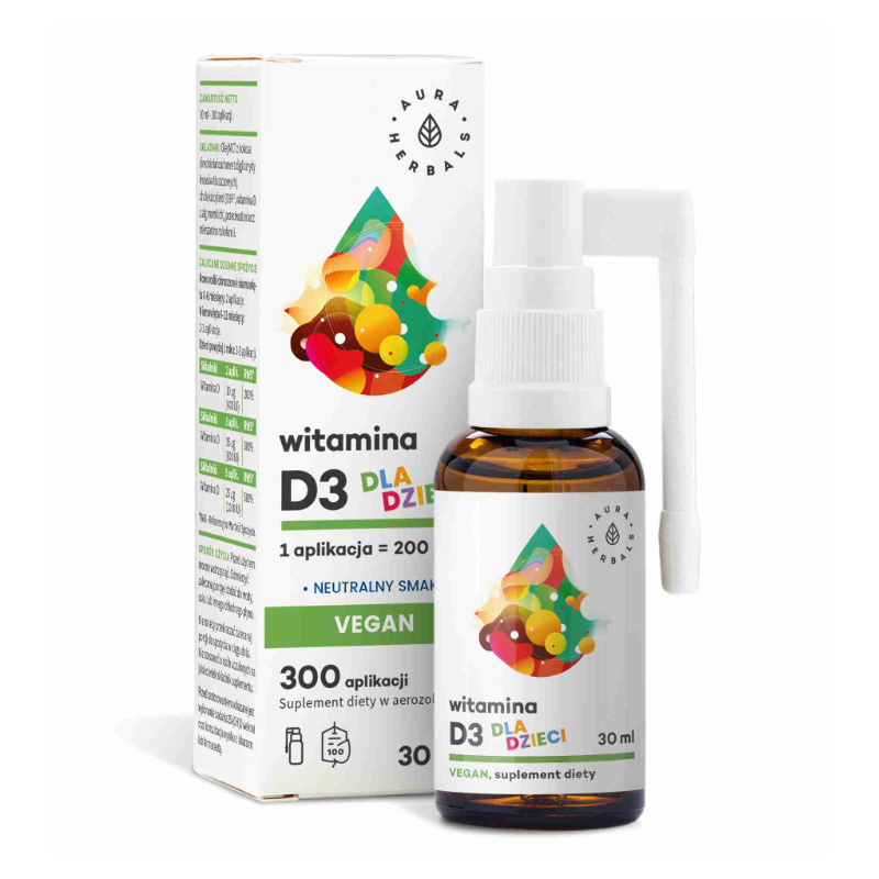 Witamina D3 Vegan dla dzieci aerozol 30 ml Aura Herbals
