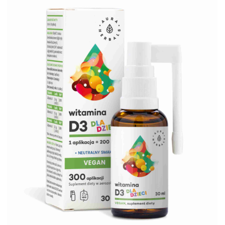 Witamina D3 Vegan dla dzieci aerozol 30 ml Aura Herbals