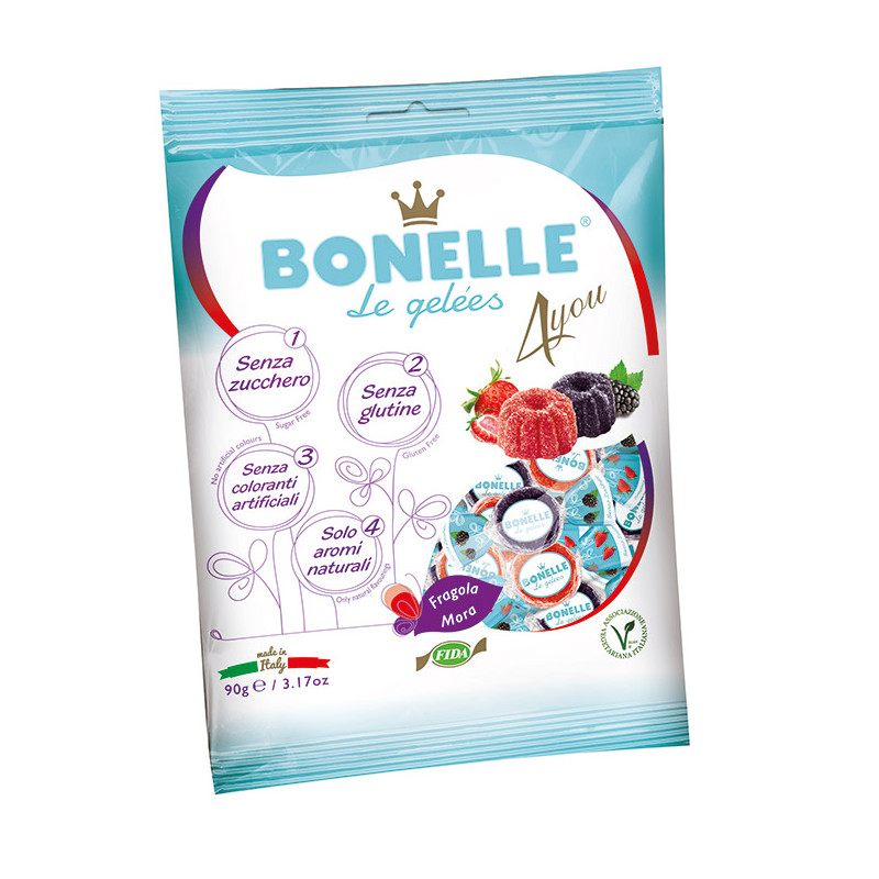 Żelki o smaku jeżyny i truskawki 90 g BONELLE