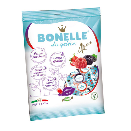 Żelki o smaku jeżyny i truskawki 90 g BONELLE