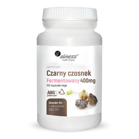 Czarny czosnek fermentowany ABG10+ 100kaps Procesy starzenia Wirusy Aliness