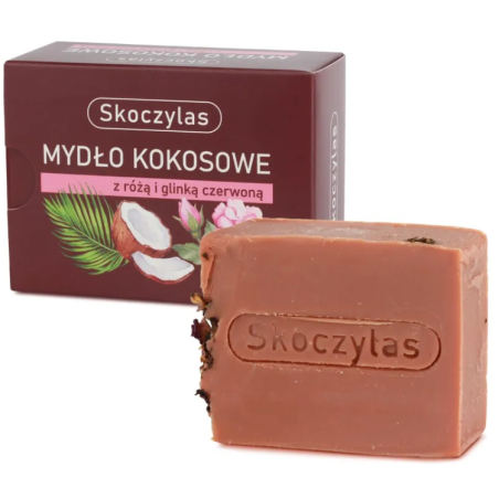 MYDŁO kokosowe z różą i glinką czerwoną - 100 g Skoczylas
