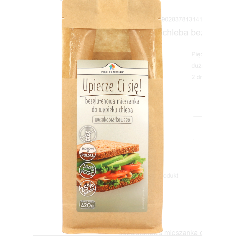 Mieszanka chleba bezglutenowego wysokobiałkowego 420 g Pięć Przemian