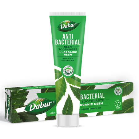 PASTA DO ZĘBÓW PRZECIWBAKTERYJNA Z NEEM BEZ FLUORU 100 ml - DABUR