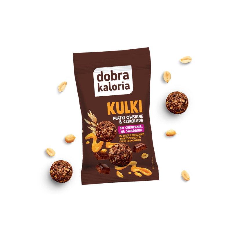 Paczka 12x Kulki Płatki Owsiane & Czekolada 40 g Dobra Kaloria