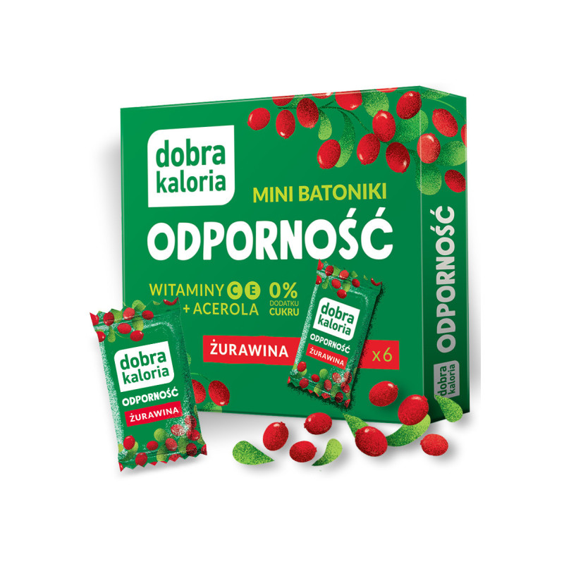 Mini batoniki ODPORNOŚĆ żurawina witC+E acerola 102 g Dobra Kaloria