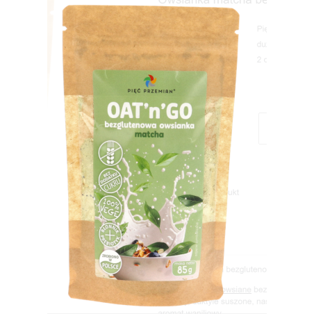 Owsianka matcha bezglutenowa OAT'n'GO 85 g Pięć Przemian