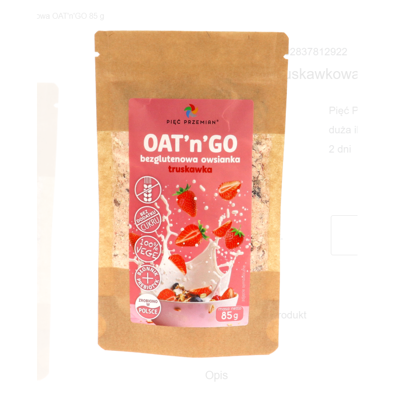 Owsianka truskawkowa bezglutenowa OAT'n'GO 85 g Pięć Przemian