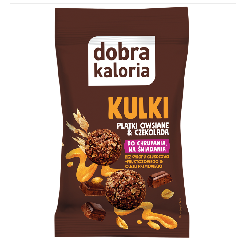Kulki śniadaniowe gorzka czekolada, miód, płatki Dobra Kaloria 40g.
