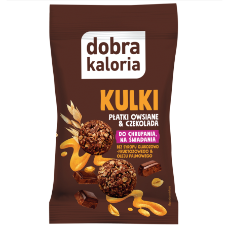 Kulki śniadaniowe gorzka czekolada, miód, płatki Dobra Kaloria 40g.