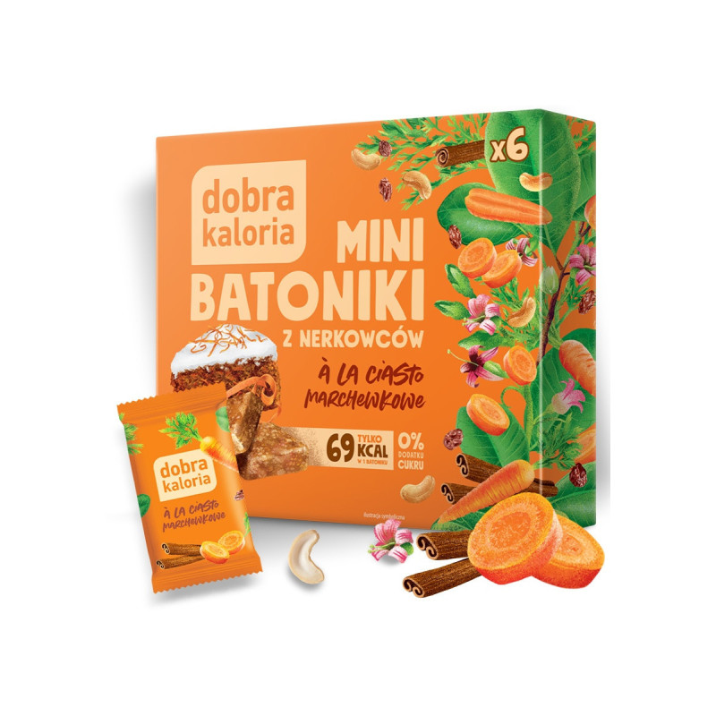 Mini batoniki z nerkowcami a la ciasto marchewkowe 102g Dobra Kaloria